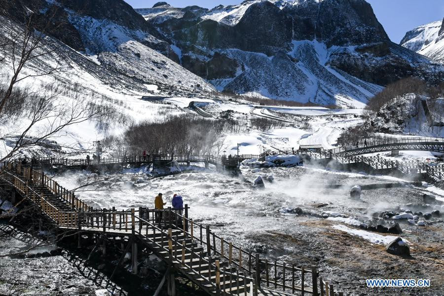 Montaña Changbai cubierta de nieve, en la provincia de Jilin