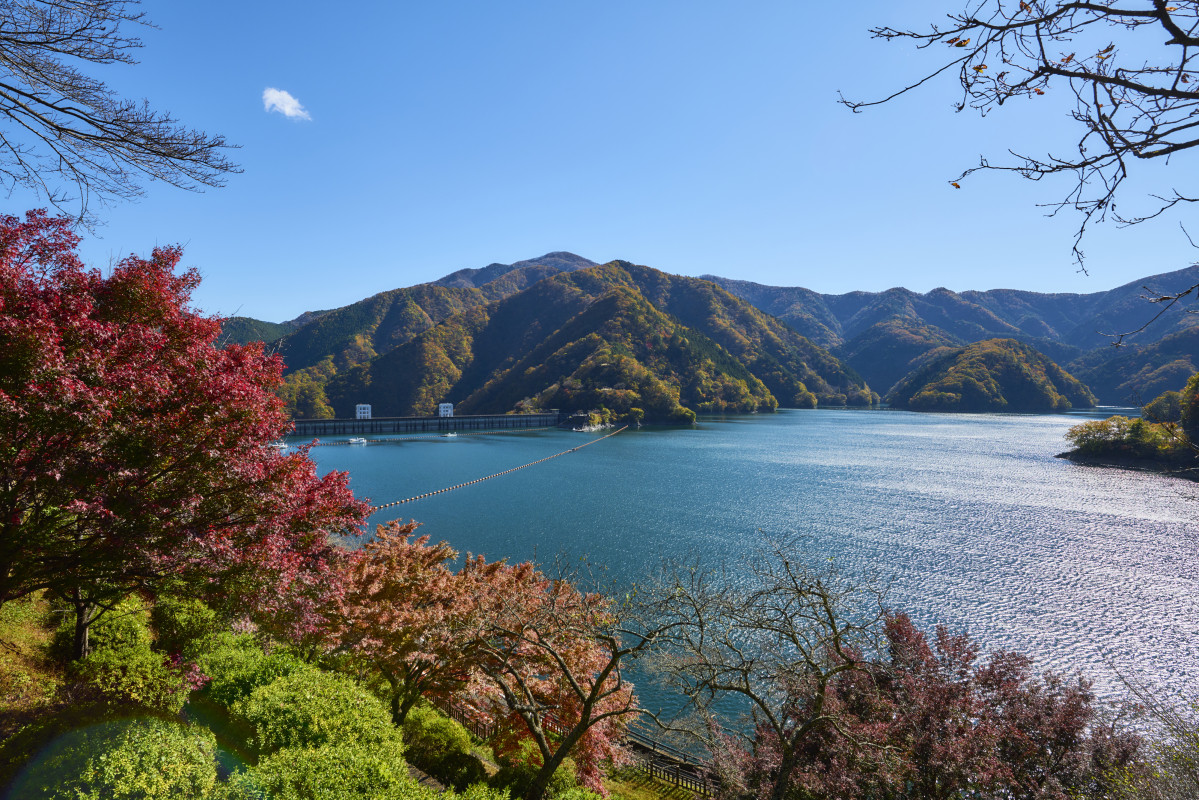 Scenic autumn views at Lake Okutama 05